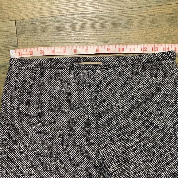 Michael Kors Collection Italy Black White Textured Wool Mid Rise Straight Pant 4 - Picture 7 of 11